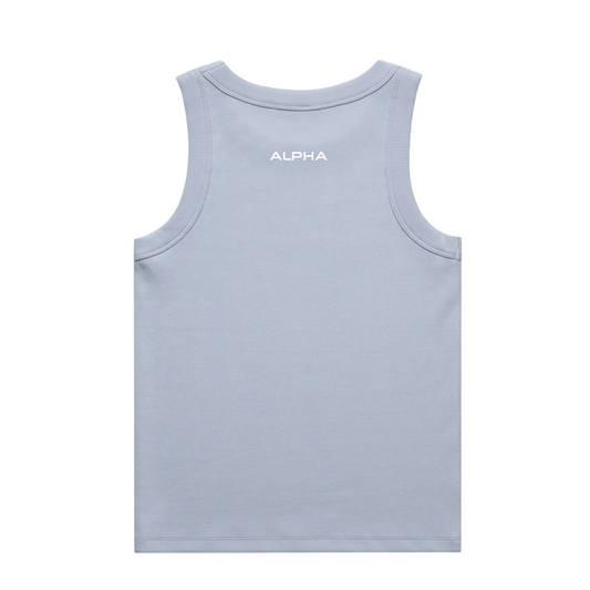 Light Blue Alpha Women's Ribbed Tank