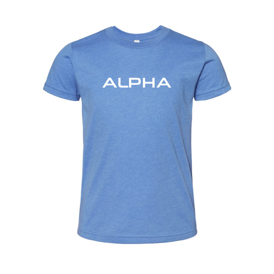 Light Blue Alpha Kids T shirt