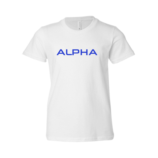 White Alpha Kids T Shirt