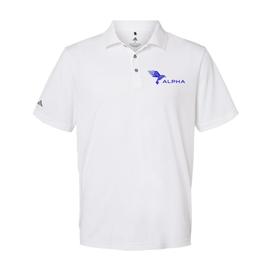 White Alpha Men's Adidas Polo