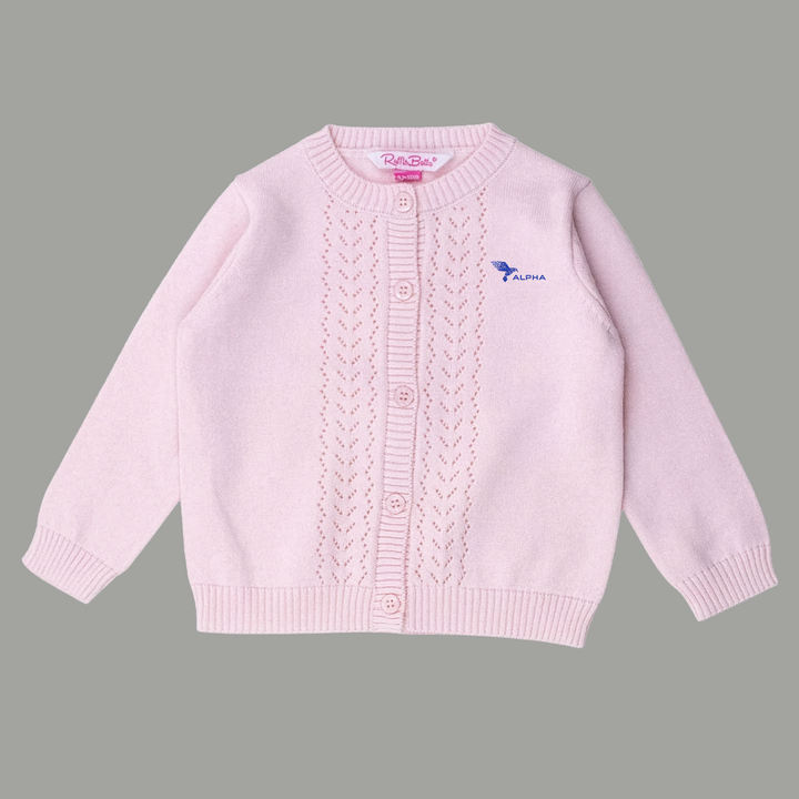 Girls Pointelle Cardigan Sweater