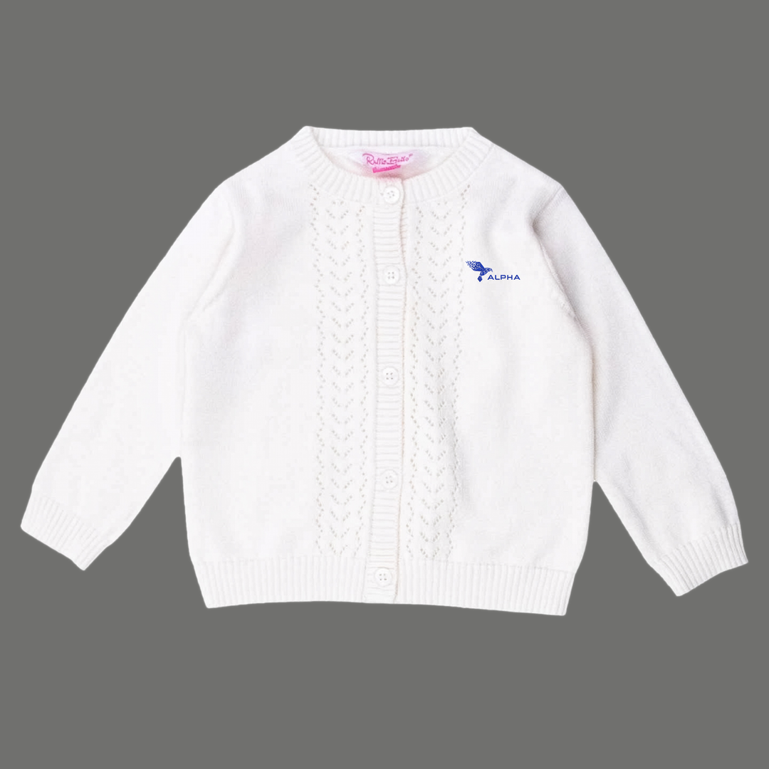 Girls Pointelle Cardigan Sweater