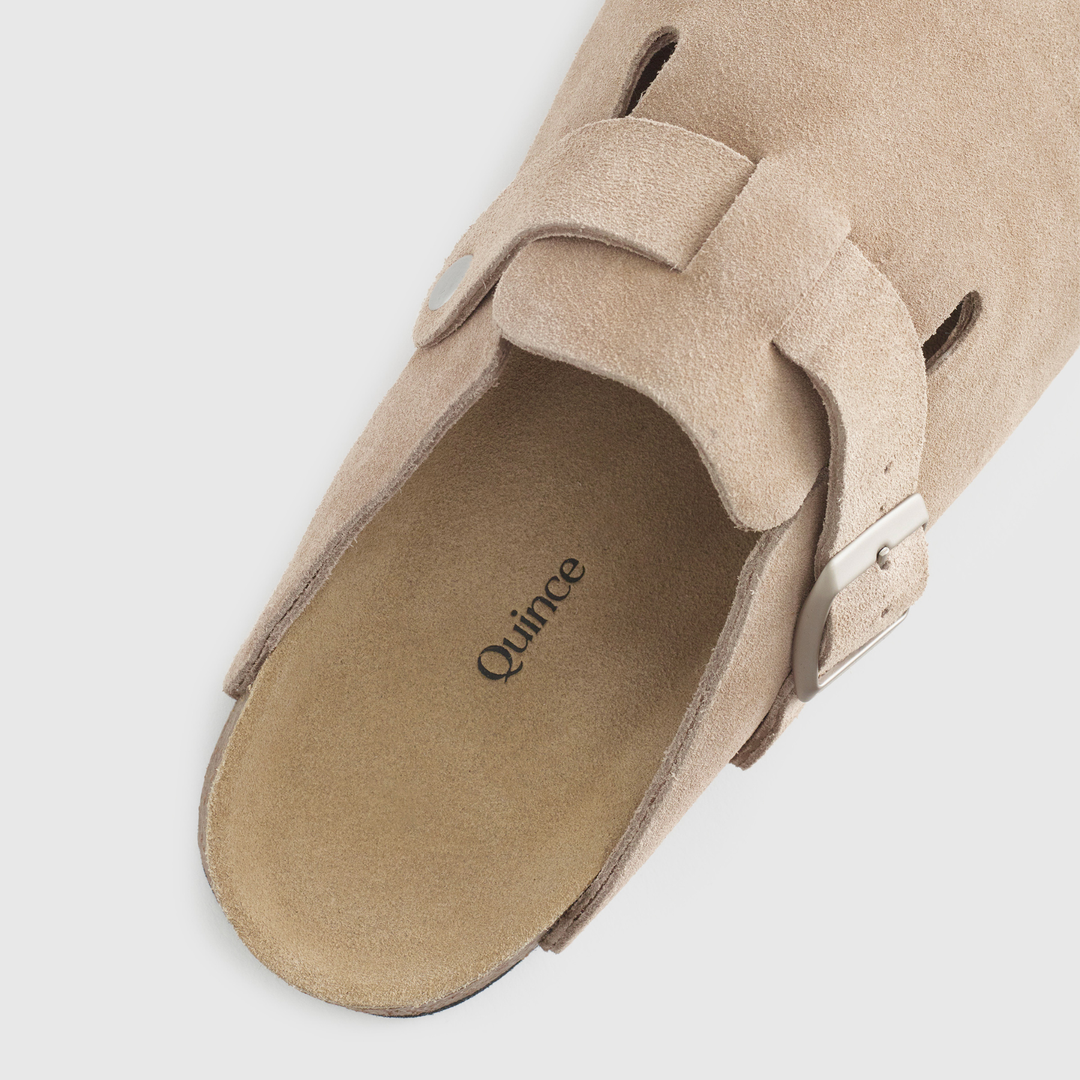 Water Repellent Suede Clog Mule