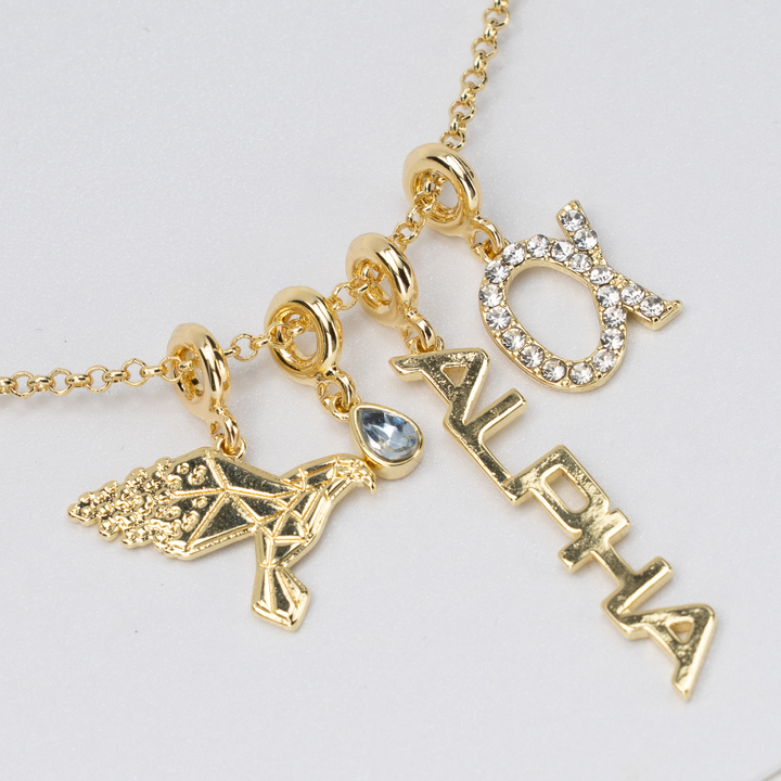 Cluster Charm Necklace with Alpha Bird