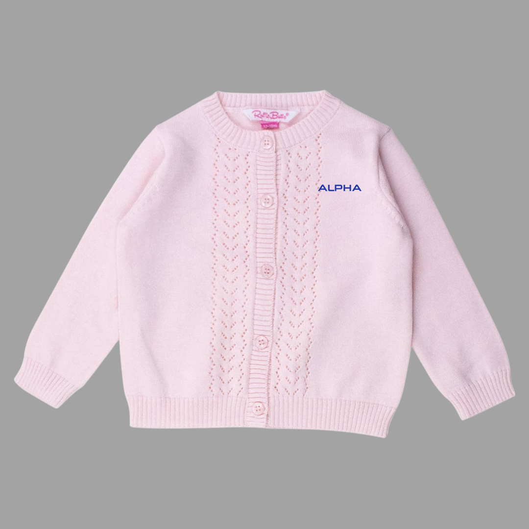 Girls Pointelle Cardigan Sweater