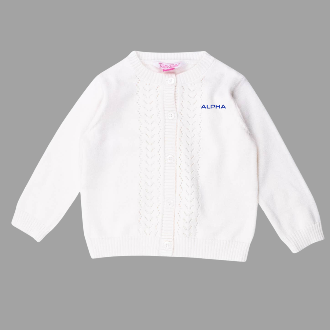 Girls Pointelle Cardigan Sweater