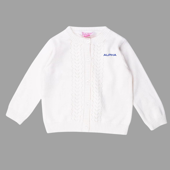 Girls Pointelle Cardigan Sweater