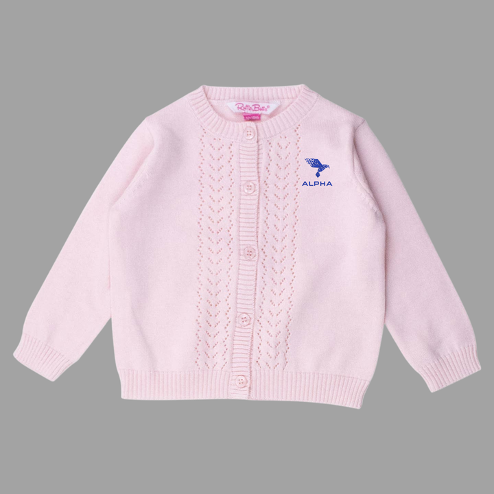 Girls Pointelle Cardigan Sweater