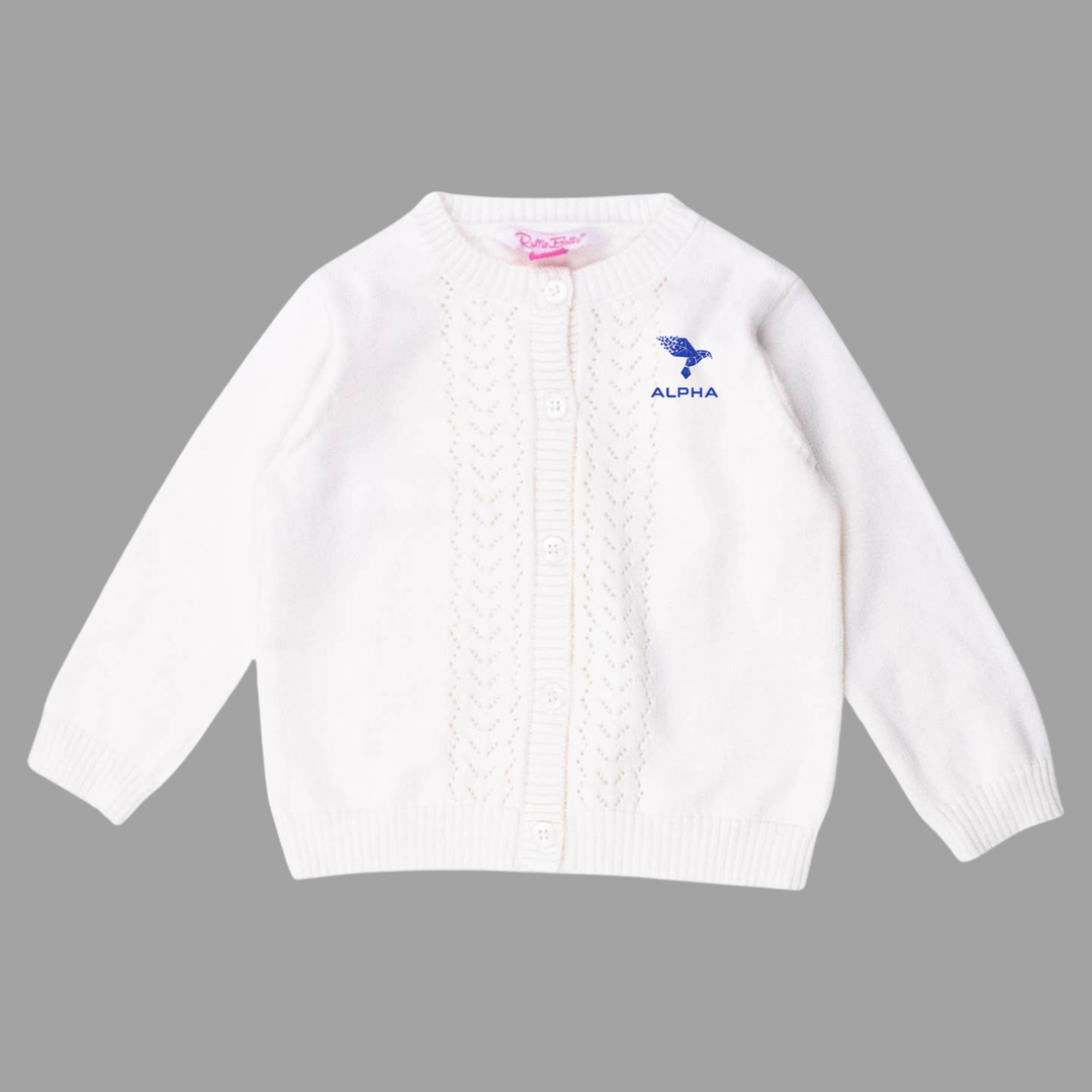 Girls Pointelle Cardigan Sweater