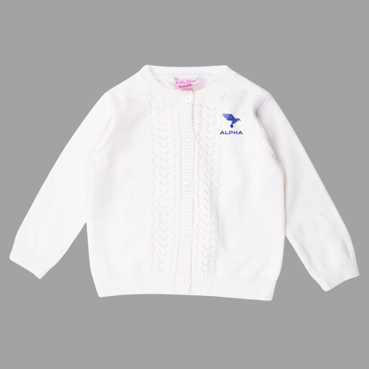 Girls Pointelle Cardigan Sweater