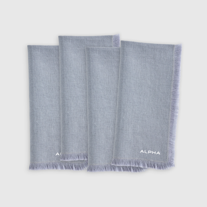 European Linen Fringe Napkins (Set of 4)