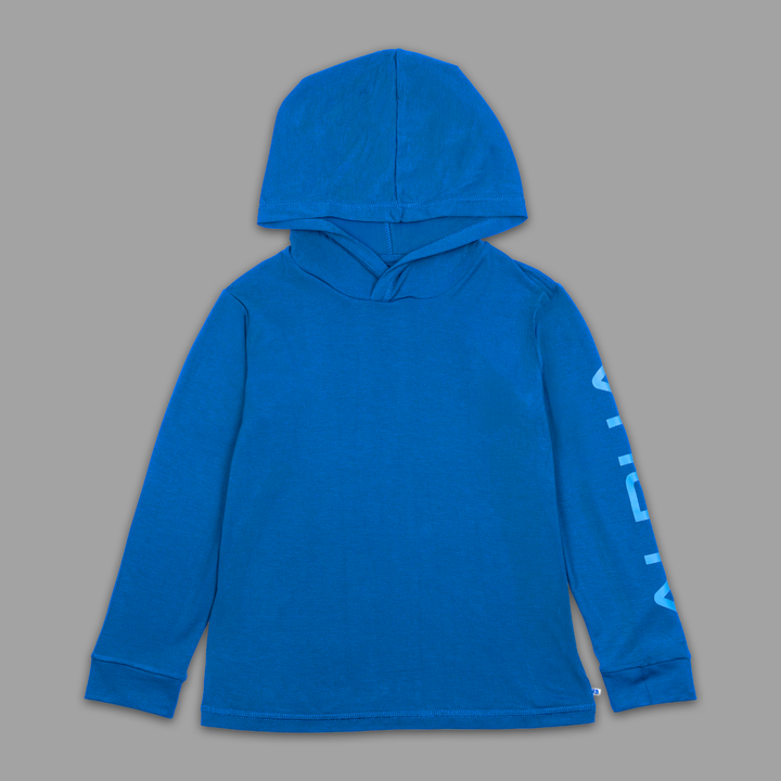 Kids Navy Sun Protective Hooded Shirt