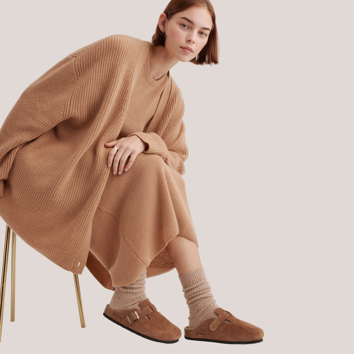 Water Repellent Suede Clog Mule