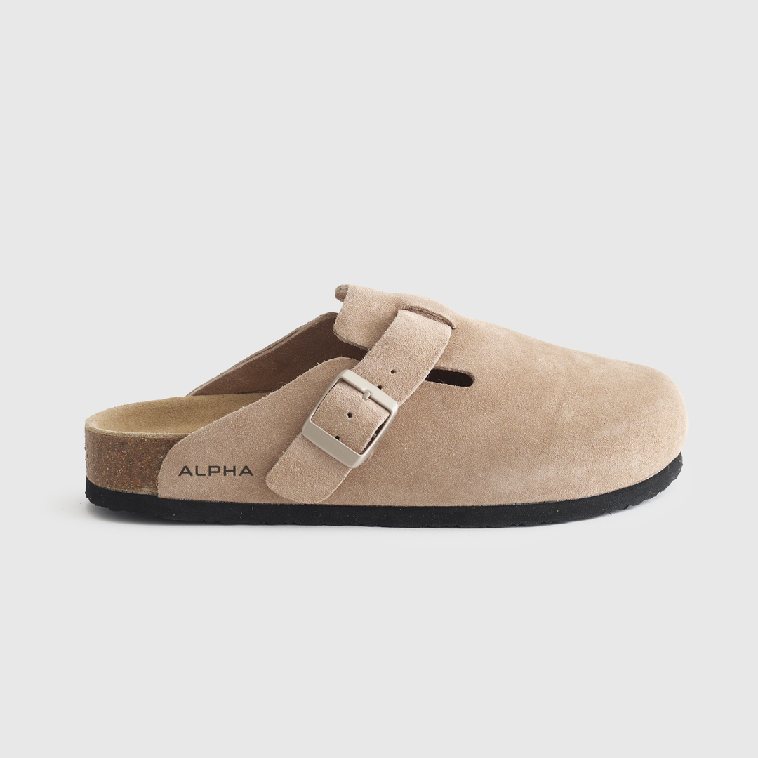 Water Repellent Suede Clog Mule
