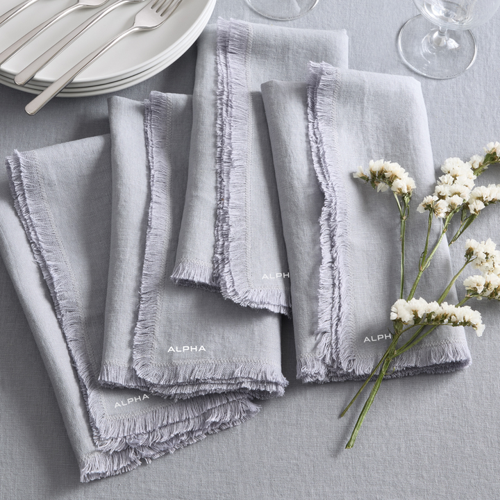 European Linen Fringe Napkins (Set of 4)