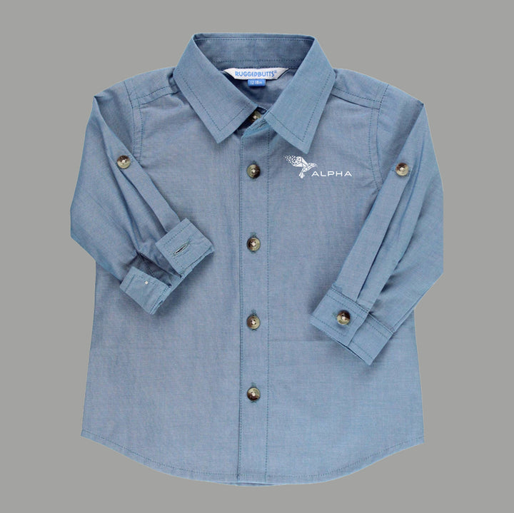 Photo of Boys Chambray Long Sleeve Button Down Shirt