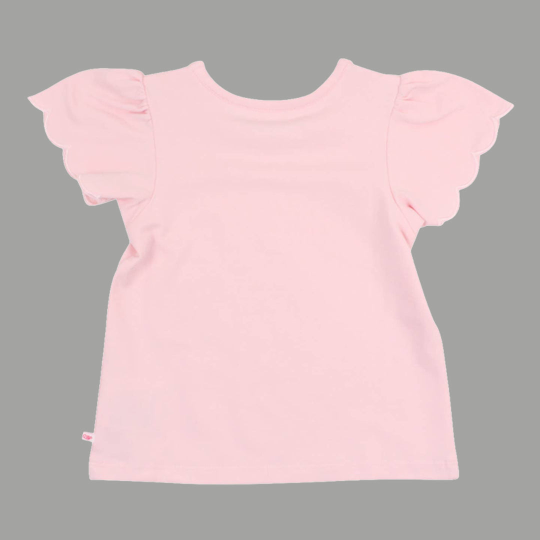 Girls Knit Short Sleeve Scallop Tee