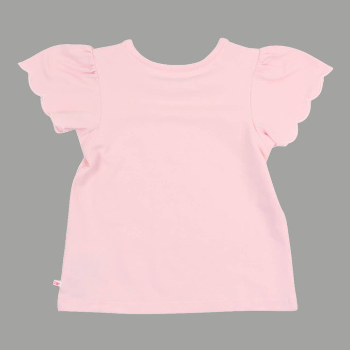 Girls Knit Short Sleeve Scallop Tee