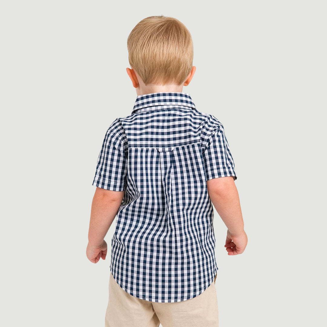 Boys Classic Gingham Short Sleeve Button-up Shirt