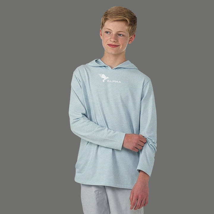 Youth Boys Striped Hooded Shirt