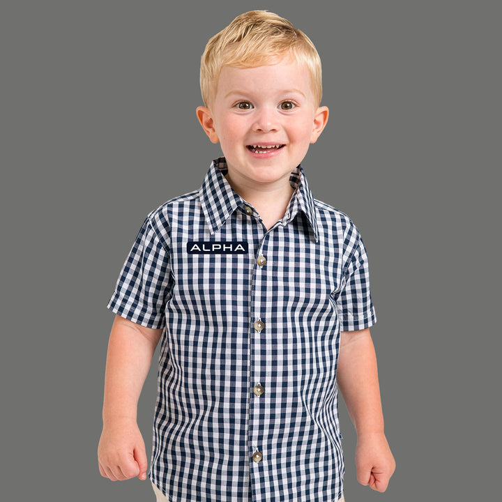 Photo of Boys Classic Gingham Short Sleeve Button Down Shirt