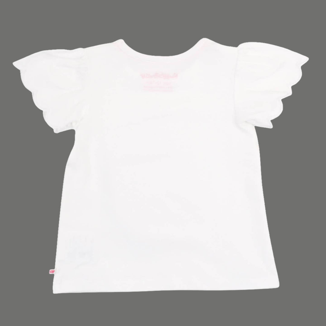 Girls Knit Short Sleeve Scallop Tee