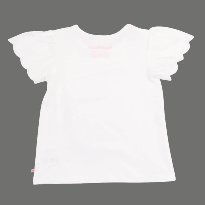 Girls Knit Short Sleeve Scallop Tee