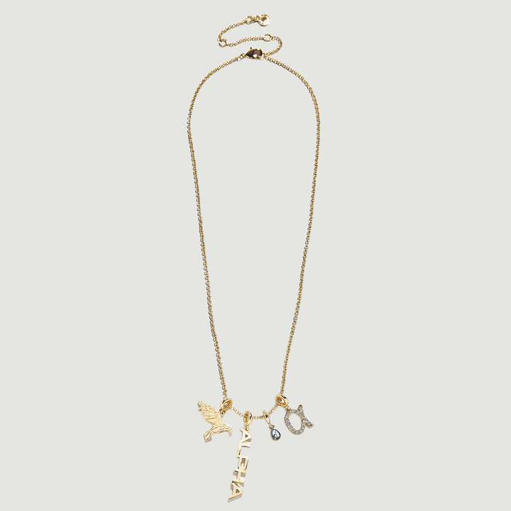 Cluster Charm Necklace with Alpha Bird