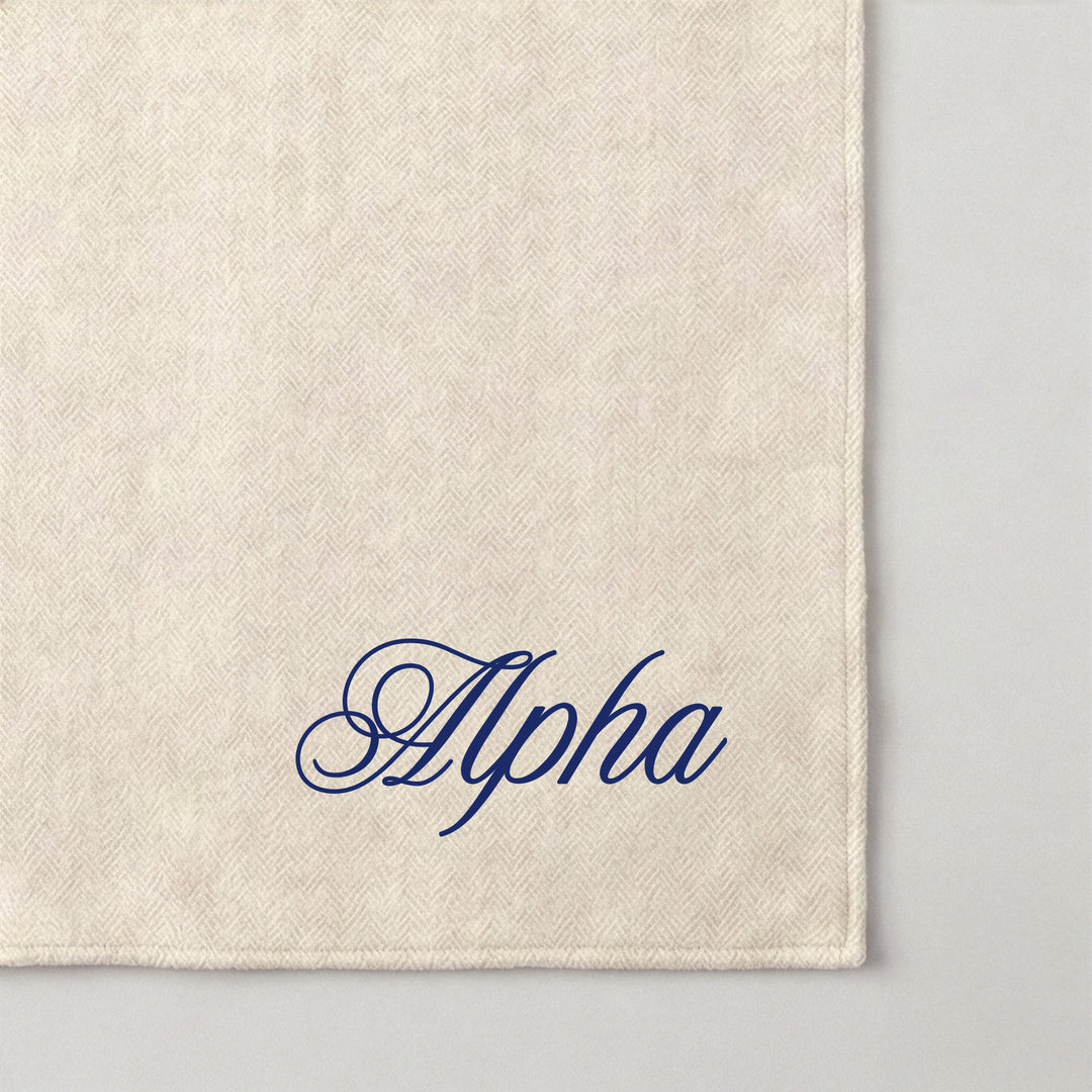 Alpha Herringbone Wool Cashmere Throw Blanket