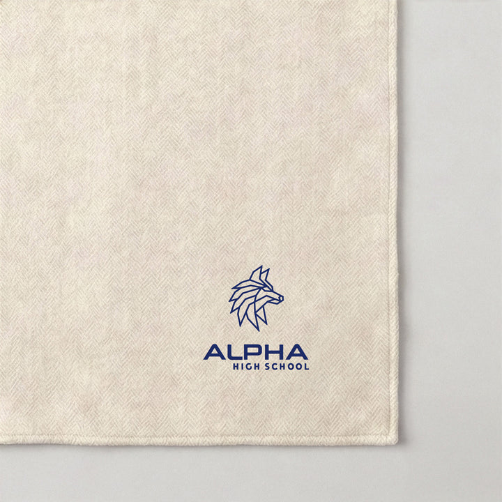 Alpha Herringbone Wool Cashmere Throw Blanket